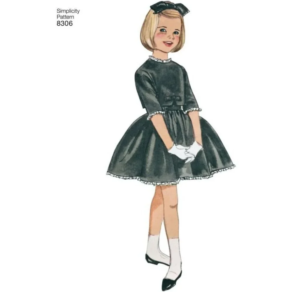 Simplicity Sewing Pattern 8306 Dress Lined‎ Jacket Girls Size 3-8 UNCUT
